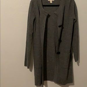 Francesca’s long gray button cardigan